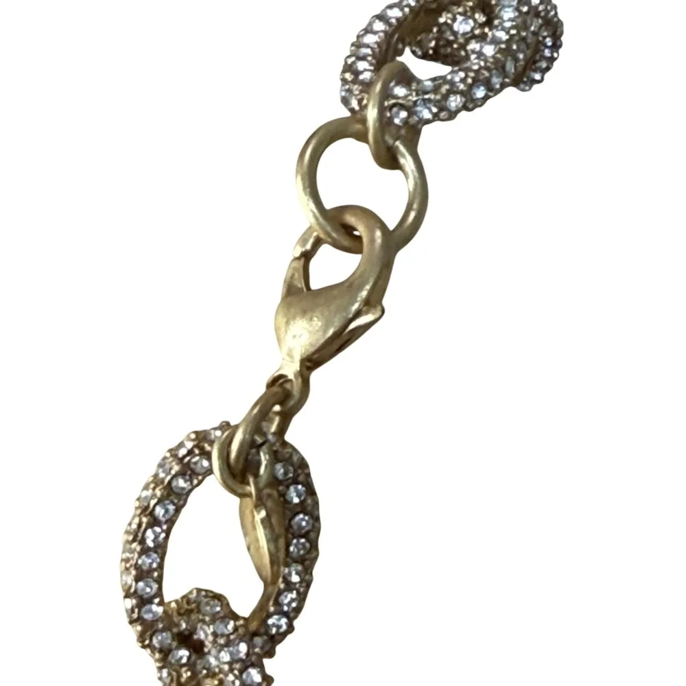 Glam Pave‎ Crystal Gold Tone Link Bracelet from J.Crew